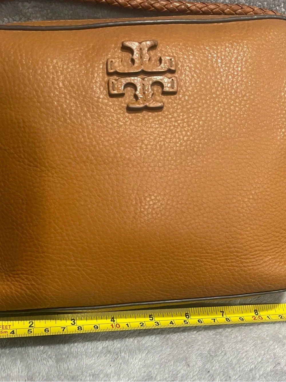 Tory Burch Tan Pebbled Leather Crossbody with Tassel